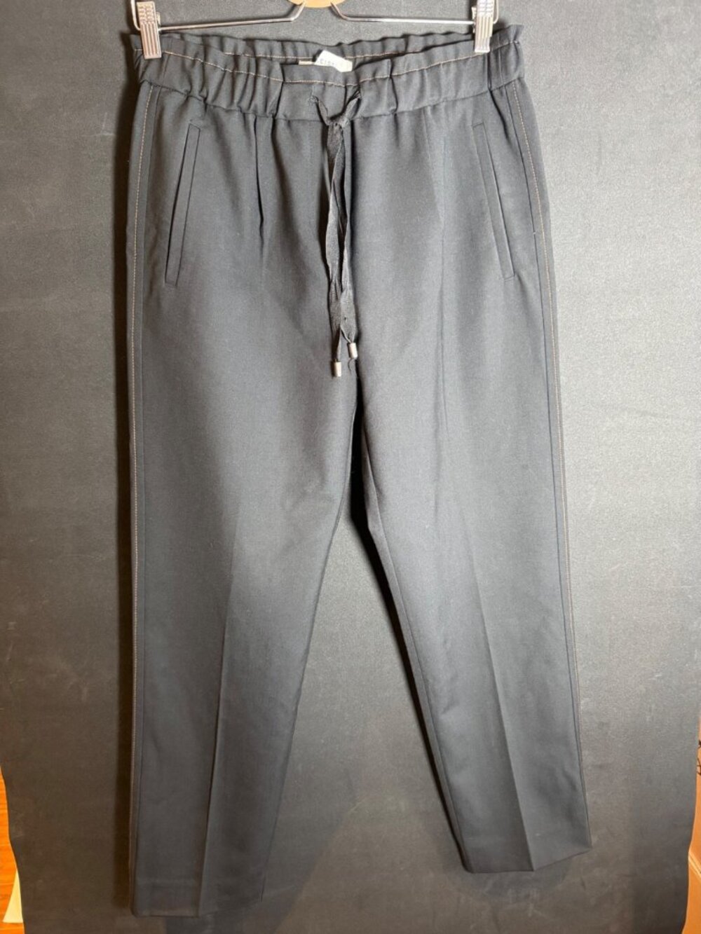 Reiss Women's/Unisex Wide-Leg Drawstring Trousers Black, Like New Condition EU36